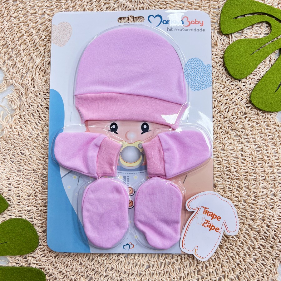 Kit Touca/Luva/Sapatinho - ROSA